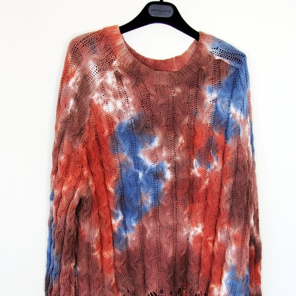 BNWT AW23 ACNE STUDIOS TIE-DYE CABLE KNIT SWEATER S & M & XL - Picture 2 of 13